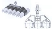 081143-1X4X20: 4 Pole Hanger Clamp
